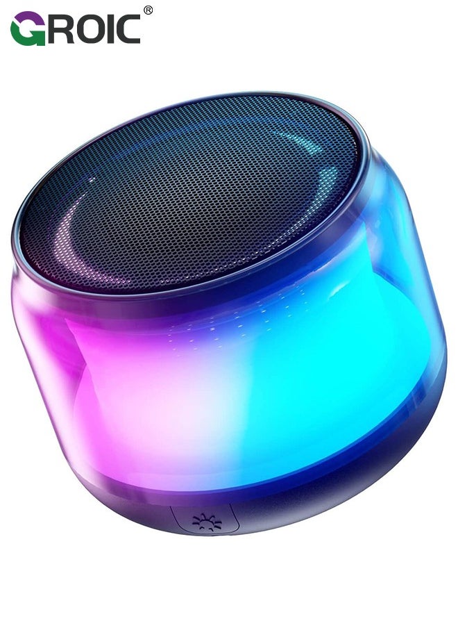 GROIC Portable Bluetooth Speakers with Colorful Lights, Loud Sound, Small Bluetooth Speaker with Wireless Stereo Pairing, Outdoor Speakers Bluetooth, Mini Gifts for Kids, Teen, Girls, Boys, Women  - Image 1