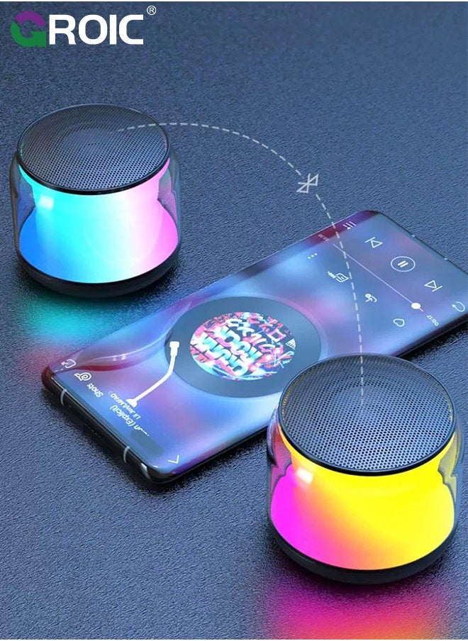 GROIC Portable Bluetooth Speakers with Colorful Lights, Loud Sound, Small Bluetooth Speaker with Wireless Stereo Pairing, Outdoor Speakers Bluetooth, Mini Gifts for Kids, Teen, Girls, Boys, Women  - Image 5