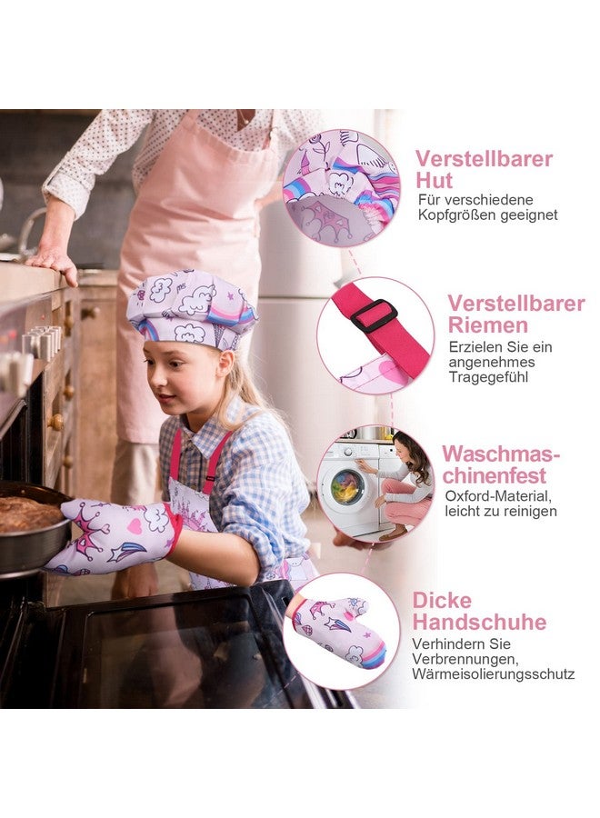 Anpro Complete Kids Cooking And Baking Set 27 Pcs Includes Aprons For Girls Chef Hat Mitt & Utensil To Dress Up Chef Costume Career Role Play For 37 Years Girls - Image 4