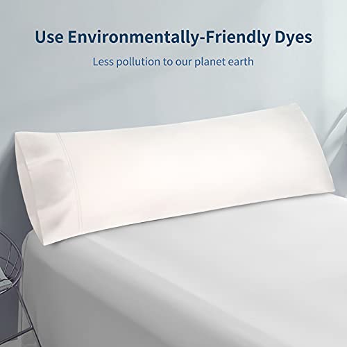 Fittia Body Pillow Case 20x54, Soft Silky Cooling Body Pillow Cover with Envelope Closure, Breathable Cooling Pillow Case 1 Pack, White - Image 4