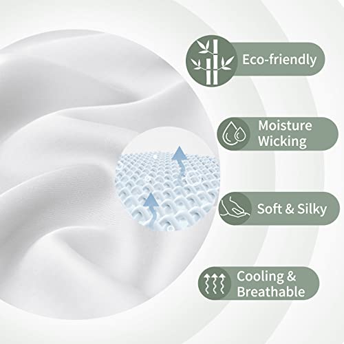 Fittia Body Pillow Case 20x54, Soft Silky Cooling Body Pillow Cover with Envelope Closure, Breathable Cooling Pillow Case 1 Pack, White - Image 3