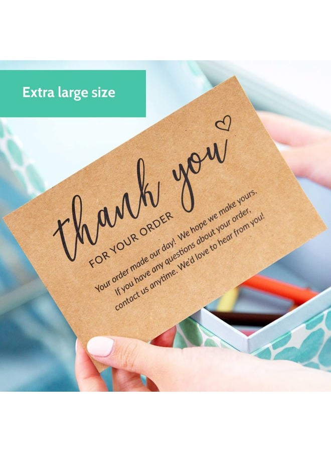 T MARIE 50 Large 4x6 Kraft Thank You Cards Small Business Supplies for Boutique Shops - Thank You For Your Order and Thanks For Supporting My Small Business - Bulk Thank You For Shopping Cards - Image 2
