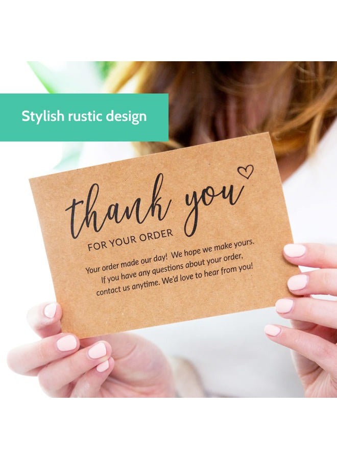 T MARIE 50 Large 4x6 Kraft Thank You Cards Small Business Supplies for Boutique Shops - Thank You For Your Order and Thanks For Supporting My Small Business - Bulk Thank You For Shopping Cards - Image 5