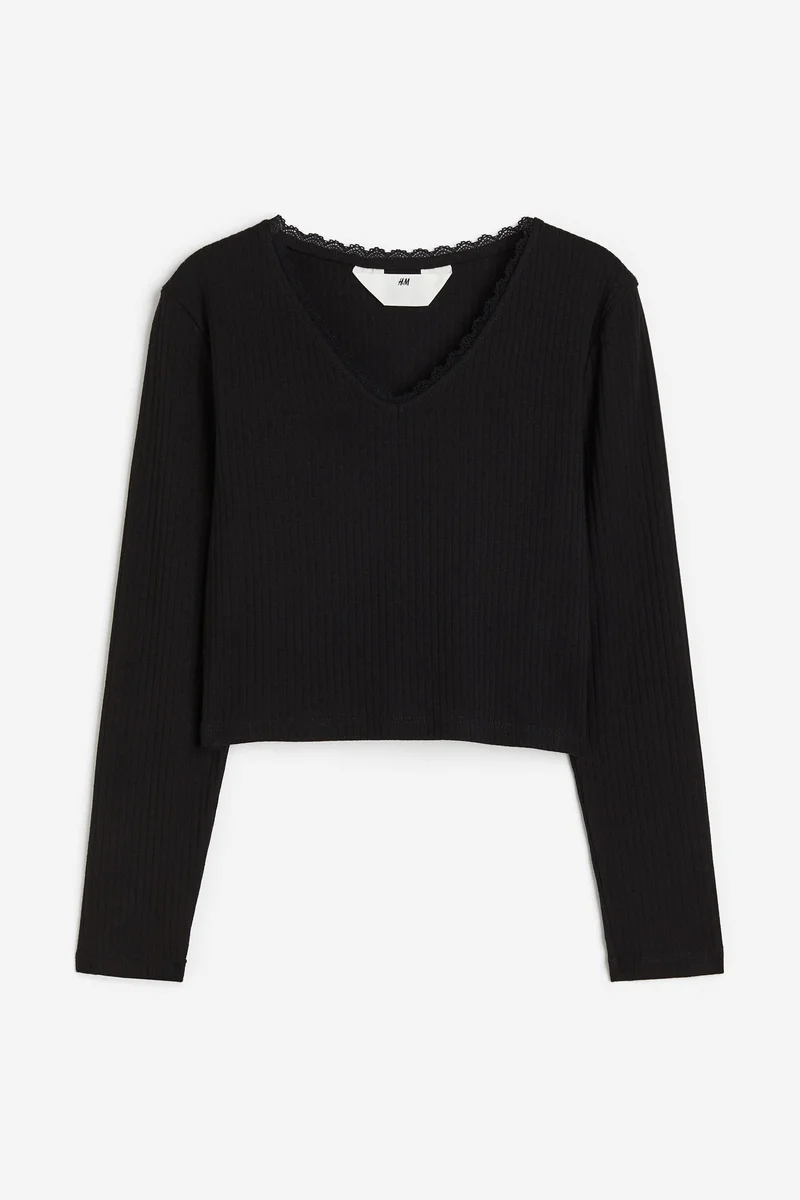 اتش اند ام Kids Ribbed Jersey Cropped Top