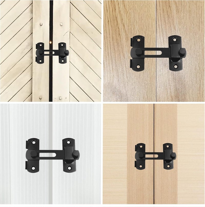 DOUBLE 2 C Barn Door Lock, Sliding Door Lock Hardware, Carbon Steel Door Latches for Cabinet, Closet, Window Door, Black - Image 5