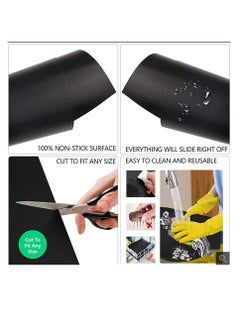 Excefore 5pcs Reusable Non-Stick BBQ Grill Mat Pad Baking Sheet Meshes Portable Outdoor Picnic Cooking Barbecue Tool 40x33CM (Black)  - Image 5