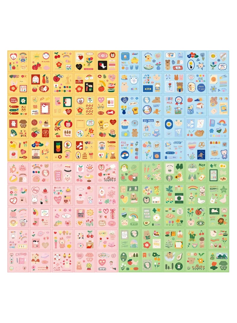 Excefore Kawaii Cartoon Girls Journaling Stickers, 100 Sheets Cute PET Transparent Scrapbooking Clipping Decals Sticker Gift Box for Diary Bullet Album, Junk Journals, Planners, Calendars, Notebook - Image 2