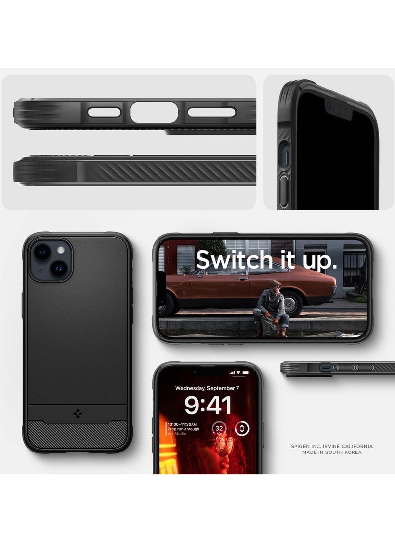 Spigen - Spigen Rugged Armor (MagFit) Case Compatible with MagSafe, Designed for Apple iPhone 14 Plus (2022) - Matte Black - Image 1