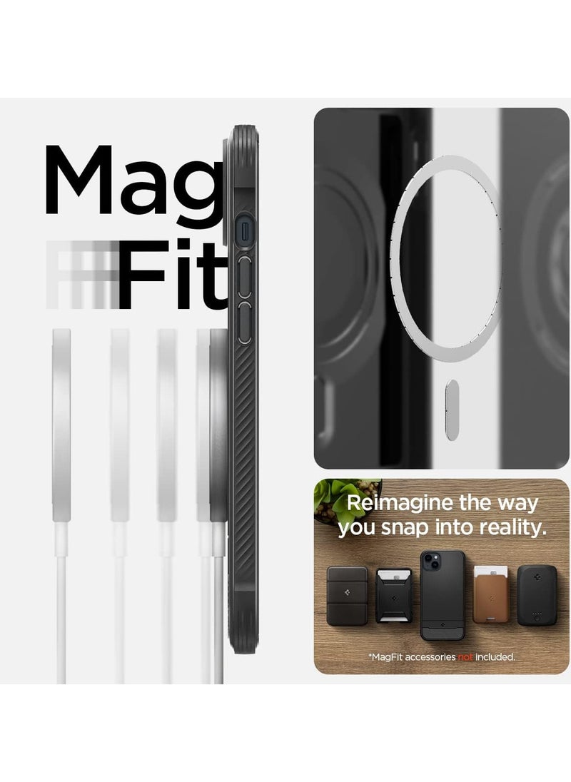 Spigen - Spigen Rugged Armor (MagFit) Case Compatible with MagSafe, Designed for Apple iPhone 14 Plus (2022) - Matte Black - Image 1