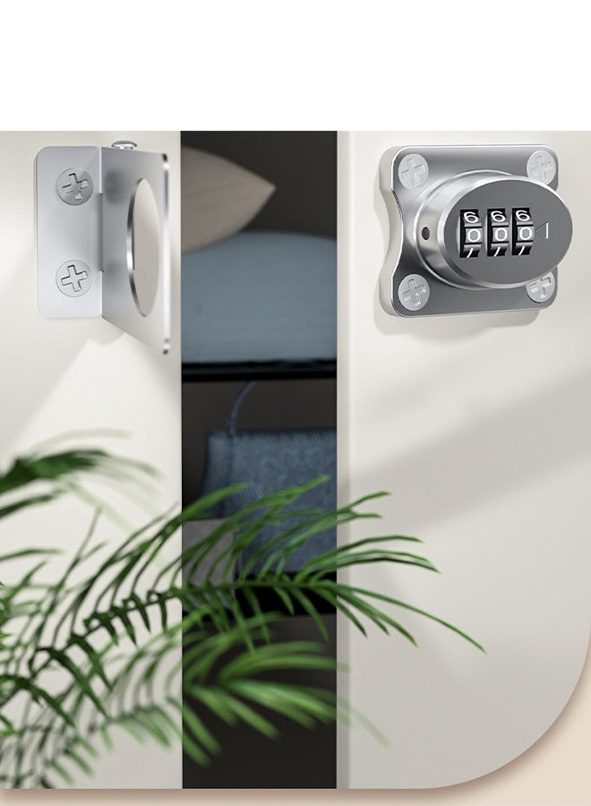 Combination Lock – 3-Digit Combination Lock for Cabinet Doors – Twist Knob Hasp Latch Lock with Password Code –  Cabinet Door Latch for Kitchen Drawers, Cabinets, Cupboard (Silver) - Image 5