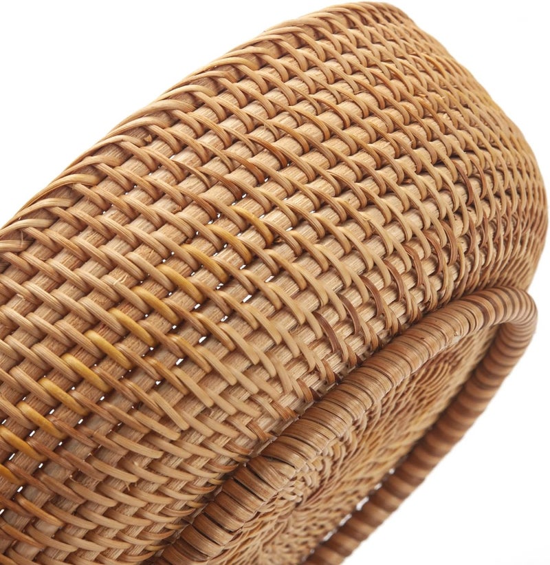 DECRAFTS Round Rattan Fruit Baskets Woven Storage Bowls Key Holder Stackable for Shelf Kitchen Tabletop Natural Set of 3 - Image 2