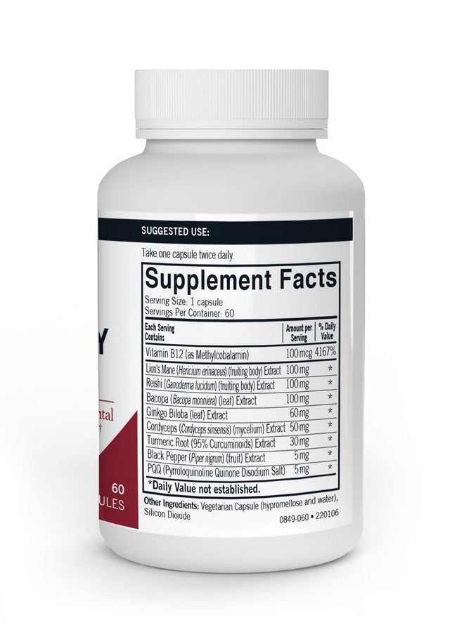 Kirkman - Mushroom Mental Clarity & Focus - 60 Capsules - Daily Cognitive Support - Hypoallergenic - Image 2