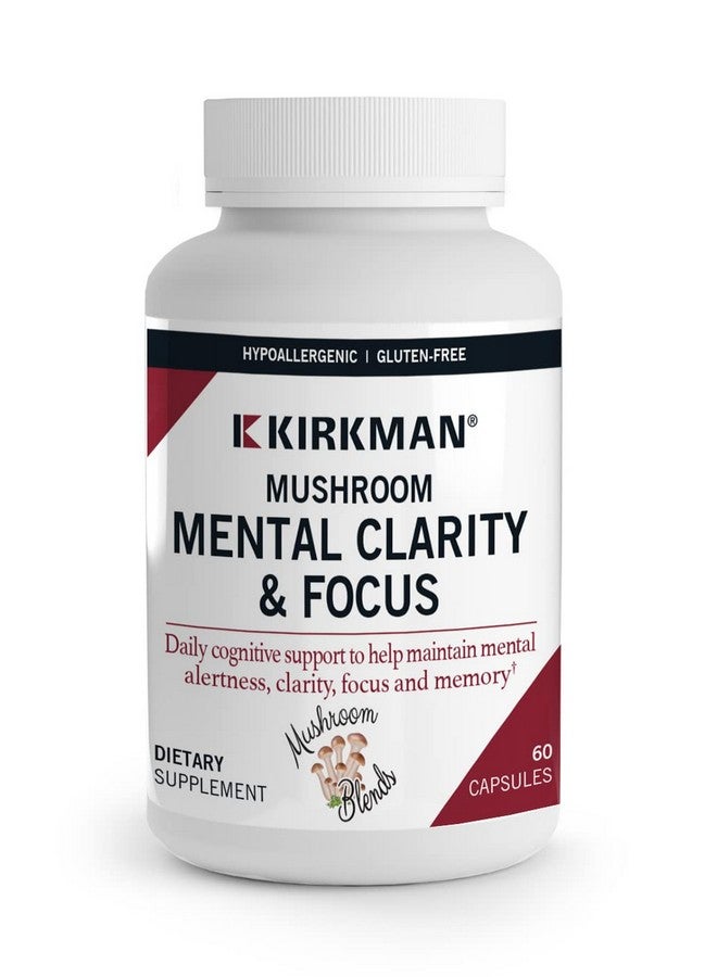 Kirkman - Mushroom Mental Clarity & Focus - 60 Capsules - Daily Cognitive Support - Hypoallergenic - Image 1