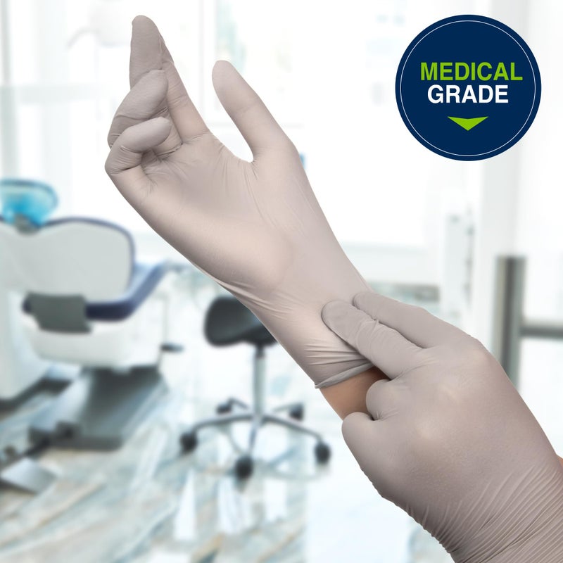 HALYARD Sterling SG Nitrile Powder Free Exam Gloves Disposable 3.7 mil, 9.5 Inches, Gray, Medium, 41659 (Box of 250) - Image 4