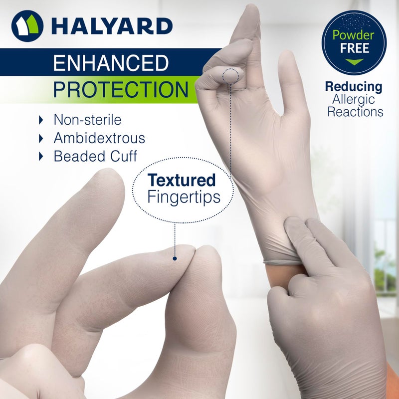 HALYARD Sterling SG Nitrile Powder Free Exam Gloves Disposable 3.7 mil, 9.5 Inches, Gray, Medium, 41659 (Box of 250) - Image 2