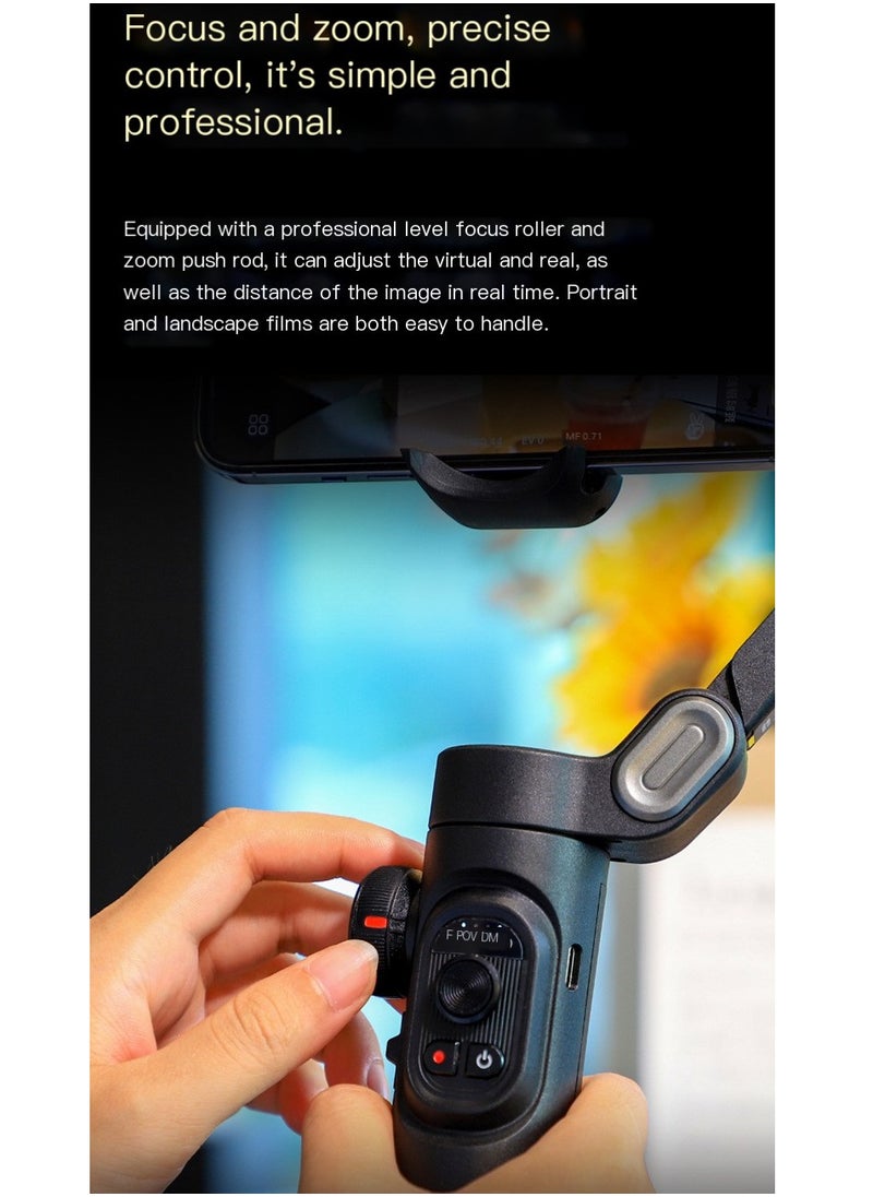 AOCHUAN - AOCHUAN XE Phone Gimbal Stabilizer 3-Axis Smartphone Foldable Gimbal for iPhone Gimble with Focus Wheel TikTok YouTube Vlog Stabilizer for iPhone 15 14 13 12 Pro Max & Android - Smart XE - Image 1