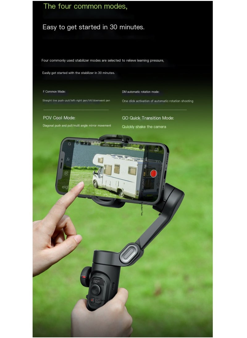 AOCHUAN - AOCHUAN XE Phone Gimbal Stabilizer 3-Axis Smartphone Foldable Gimbal for iPhone Gimble with Focus Wheel TikTok YouTube Vlog Stabilizer for iPhone 15 14 13 12 Pro Max & Android - Smart XE - Image 1