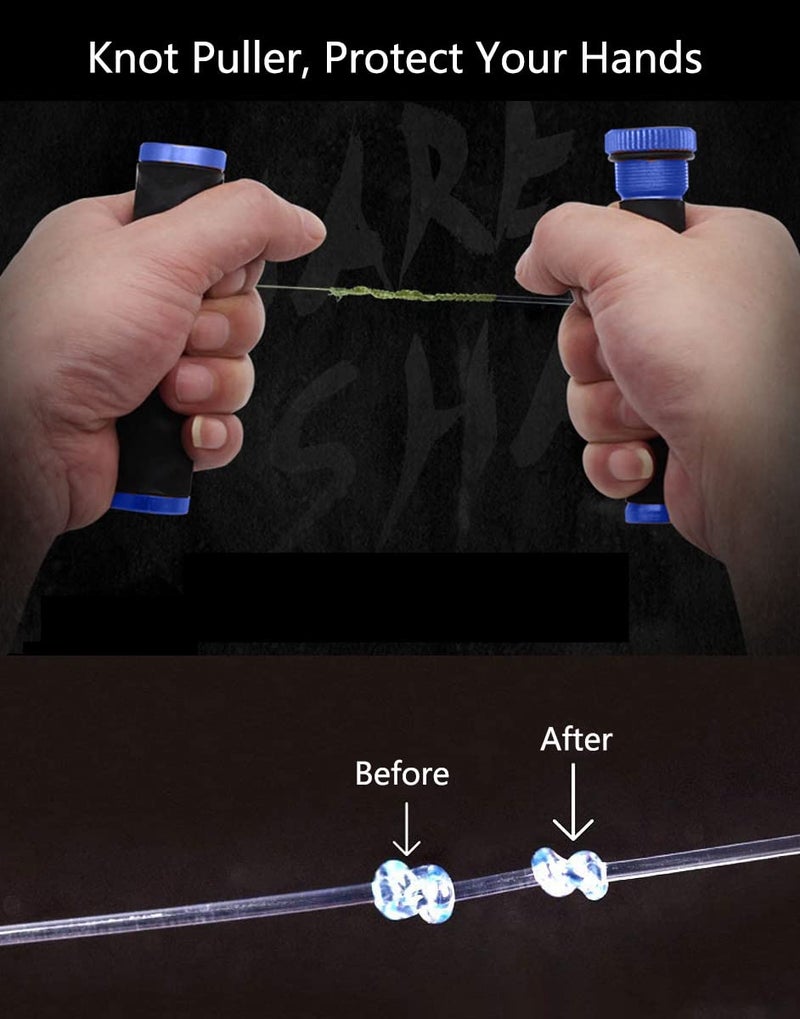 GÃ¼ren GaiRen Fishing FG GT Knot Puller Tool Assist, Fishing Knot Tying Tool, PE Fishing Line Spooling Pull Drag Tool, Tension Line Dragger for Saltwater, Blue - Image 2