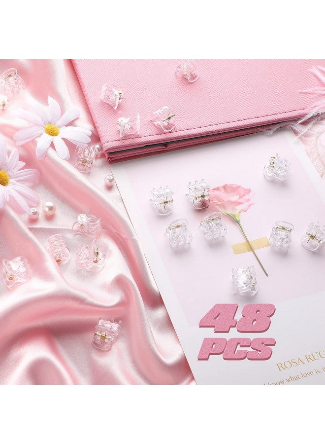 JANYUN 48 Pcs Small Mini Hair Claw Clips Hair Clamps For Women Girl'S Hair (Transparent) - Image 4