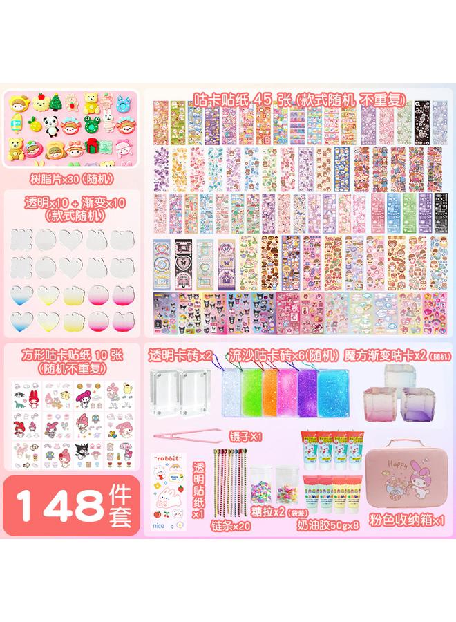 Bluejw Goo Card Sticker Family Ins Korean Hand Account Goo Plate Goo Card Material Bag Paper DIY Material Sticker Bucket Big Suit - Image 1