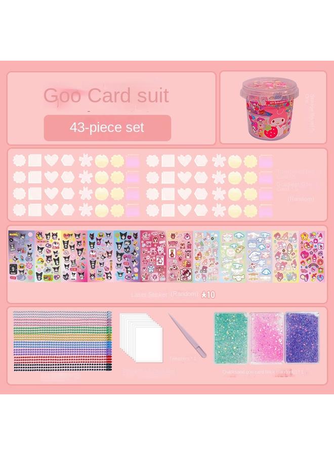 Bluejw Goo Card Sticker Family Ins Korean Hand Account Goo Plate Goo Card Material Bag Paper DIY Material Sticker Bucket Big Suit - Image 3