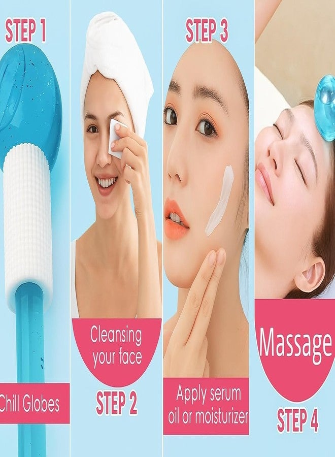 Dadhichi Zone Ice Roller Globes for Face and Eyes Reusable Cooling Facial Massage Balls for Puffiness Dark Circles Wrinkle Care Skin Tightening and Pore Minimizing Tool (Pack of 2, Multicolor) - Image 2