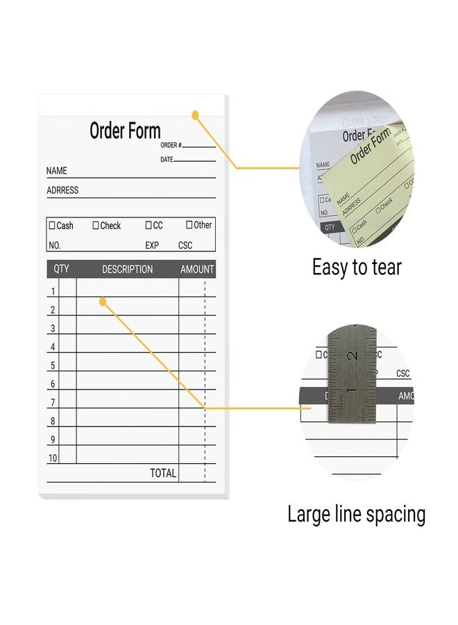 suituts 12 Pack Sales Order Book 3.5 x 5.5 Inch, 2 Part Carbonless Sale Receipt Books Invoice Book for Small Business, 50 Sets Each Pad,Total 600 Sets - Image 4