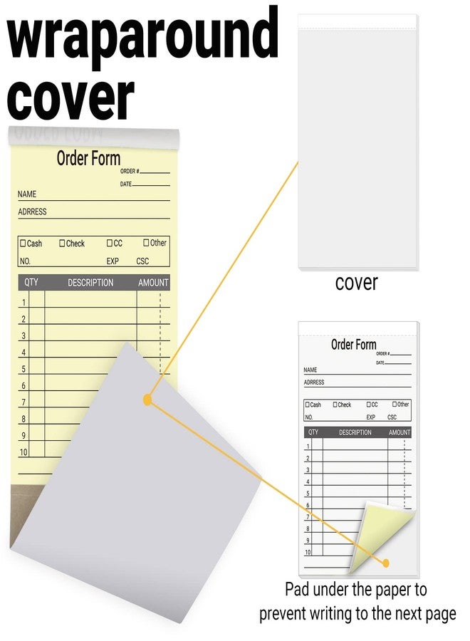 suituts 12 Pack Sales Order Book 3.5 x 5.5 Inch, 2 Part Carbonless Sale Receipt Books Invoice Book for Small Business, 50 Sets Each Pad,Total 600 Sets - Image 3