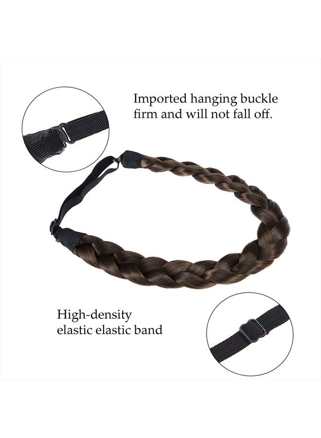 TOECWEGR Braid headband 3 Strands Synthetic Braided Hair Headbands Classic Chunky Plaited Elastic Multi-Color Ladies Beauty Hair Braid (RJU2Y) - Image 4