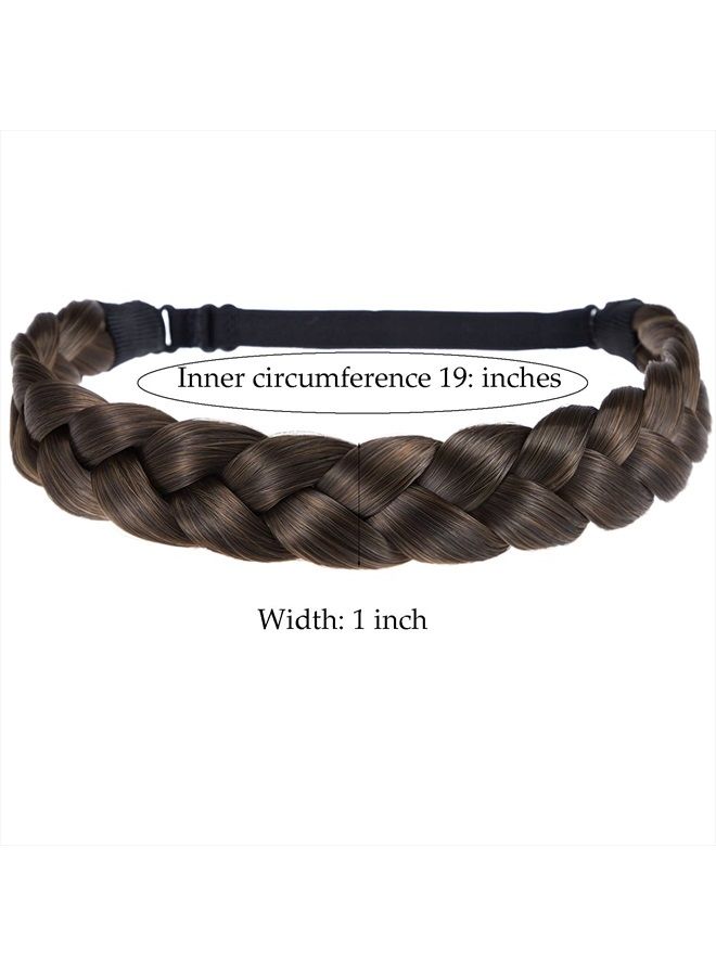 TOECWEGR Braid headband 3 Strands Synthetic Braided Hair Headbands Classic Chunky Plaited Elastic Multi-Color Ladies Beauty Hair Braid (RJU2Y) - Image 2