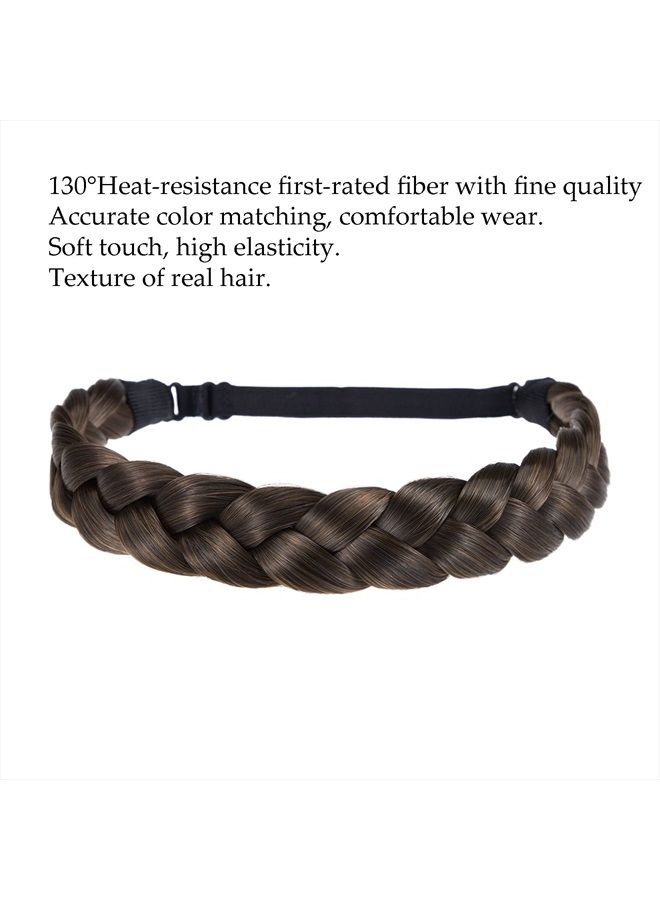 TOECWEGR Braid headband 3 Strands Synthetic Braided Hair Headbands Classic Chunky Plaited Elastic Multi-Color Ladies Beauty Hair Braid (RJU2Y) - Image 3