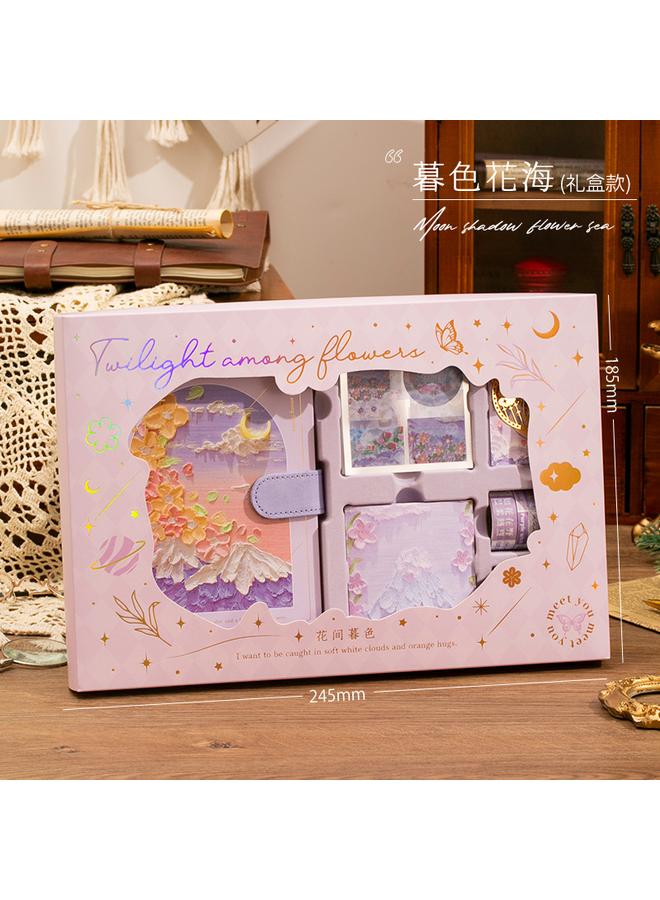 Bluejw Oil Painting Hand Account Book Gift Box Suit Primary School Student Reward Gift Girl Notebook High Color Value - Image 1