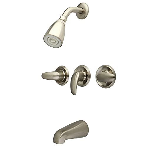 Kingston Brass صنبور الاستحمام والدش من كينغستون برَاس KB6238LL، نيكل مصقول، 5 إنش مدى الفوهة - Image 4