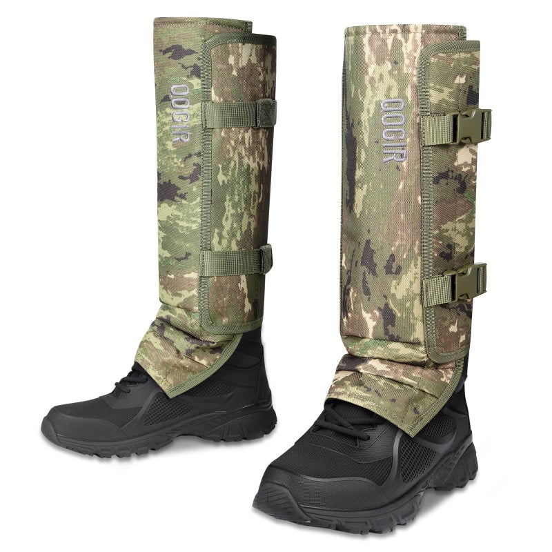 QOGIR Snake Gaiters for Hunting: Durable Snake Guards, Snake Gaiter Leggings for Men & Women, Snake Bite Protection for Lower Legs, Snake Proof Gaiters with Adjustable Size(Camo) - Image 1