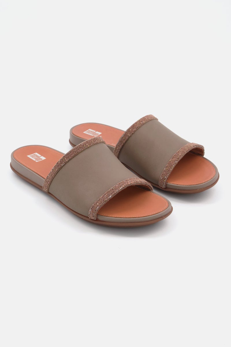 FitFlop أحذية جرايسي أوبل-تريم المسطحة، رمادي مينيكي - Image 1