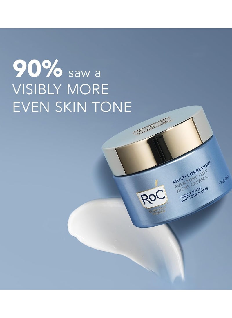 RoC - Multi Correxion Even Tone Lift Night Cream Anti Wrinkle and Anti Aging Hydration and Renewal Skincare with Hexyl R Complex Technology 50 ml - Image 1