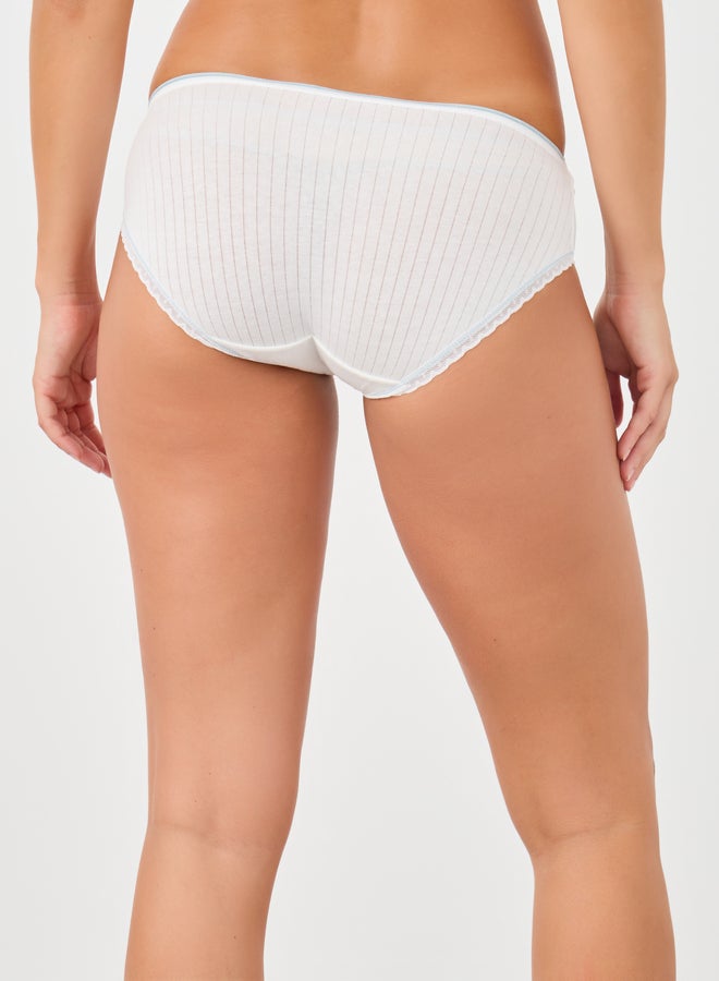 Styli Pack of 5 - Rib Cotton Bow Detail Briefs with Contrast Elastic - Image 5