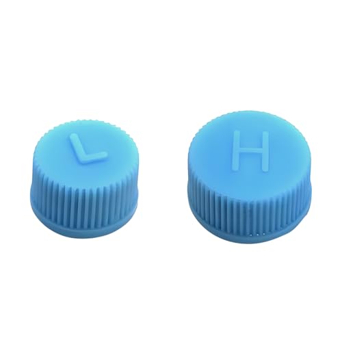 UHANBUT Car AC Valve Core Caps R134a Air Conditioning System Repairing Seal Kit Leakproof High and Low Side Pressure AC Caps Automotive Air Conditioning Valve Cap Replacement Set 2PCS - Image 1