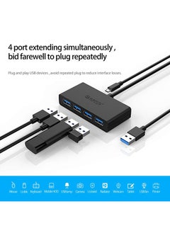 NIBEMINENT 4-Port USB Hub With Power Adapter And OTG Function Black  - Image 2