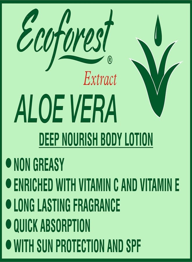 ECOFOREST Intensive care Advanced and Deep Moisture Nourishing ALOE VERA Body Lotion | 600 ML | With Vitamin E AND ALOE VERA Extract | Deep Hydration for Dry skin |Vitamin Enriched | Cell Repair| Vitamin C | UV protect| paraben free | sulphate free| SPF 20- 600 ML - Image 3