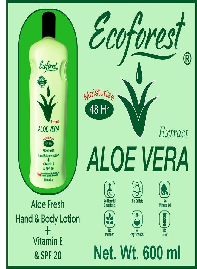 ECOFOREST Intensive care Advanced and Deep Moisture Nourishing ALOE VERA Body Lotion | 600 ML | With Vitamin E AND ALOE VERA Extract | Deep Hydration for Dry skin |Vitamin Enriched | Cell Repair| Vitamin C | UV protect| paraben free | sulphate free| SPF 20- 600 ML - Image 5