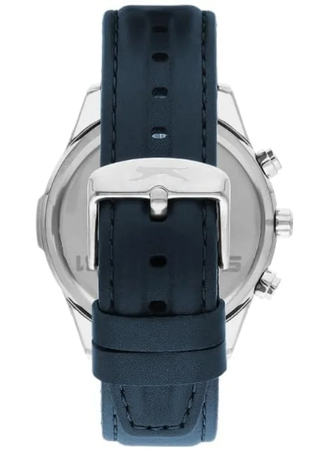 Slazenger SLAZENGER Men's Watch, Multi Function Display and Leather Strap - SL.9.2237.2.05, Blue