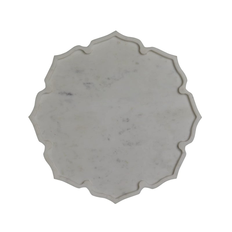 Stone Essential White Marble Lotus Platter / Starter Dish /Serving Platter/ Fruit Plate/ Marble Dish/ Marble Tray / Centre Piece / Décor Accent / Diwali Festive and Corporate Gifting, Small - Image 1