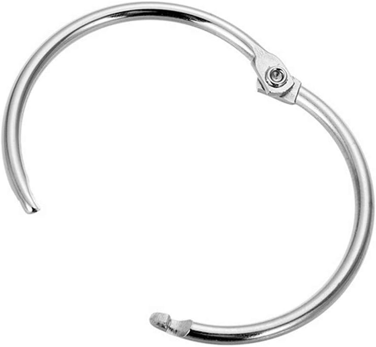 kingforest 100-Pack 1 Inch Nickel Plated Binder Rings - Heavy Duty Metal Book Rings for Index Cards, DIY Journals, Keychains & Loose Leaf Organizing (Silver, 25mm) - Image 3