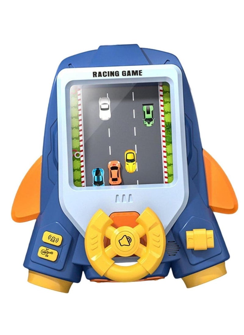 UKR - UKR Simulation Steering Wheel Racing Game | Driving Toy with 11 Challenges & Musical Songs | Interactive Obstacle Avoidance Toy for Kids 3+ (Blue) - Image 1