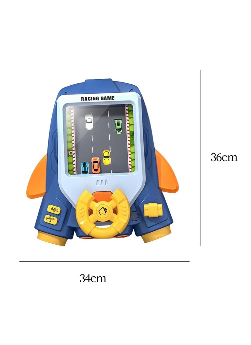 UKR - UKR Simulation Steering Wheel Racing Game | Driving Toy with 11 Challenges & Musical Songs | Interactive Obstacle Avoidance Toy for Kids 3+ (Blue) - Image 1