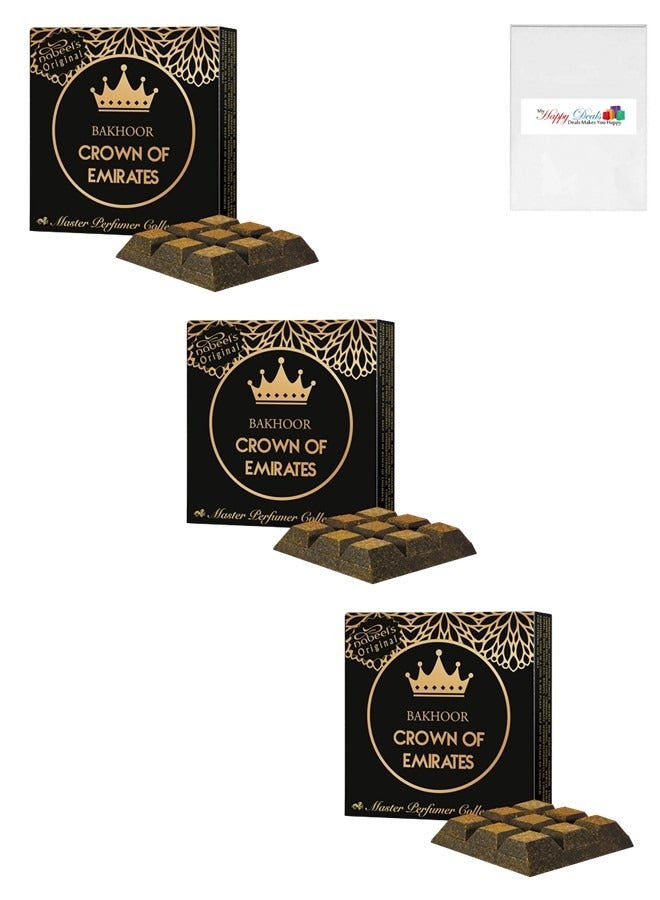 Nabeel 3Pcs Bakhoor Crown of Emirates Incense 40GMS - Image 1