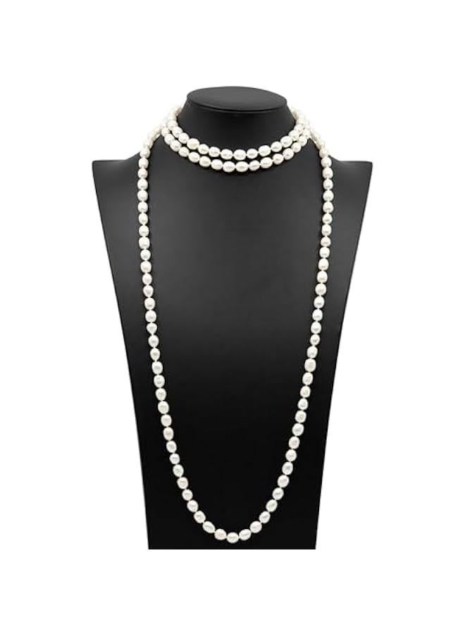 Arabest Genuine Freshwater Cultured Pearl Endless Necklace – Elegant 72, 60, 42 or 38 Strand in White, Black, Pink, or Lavender - Image 4