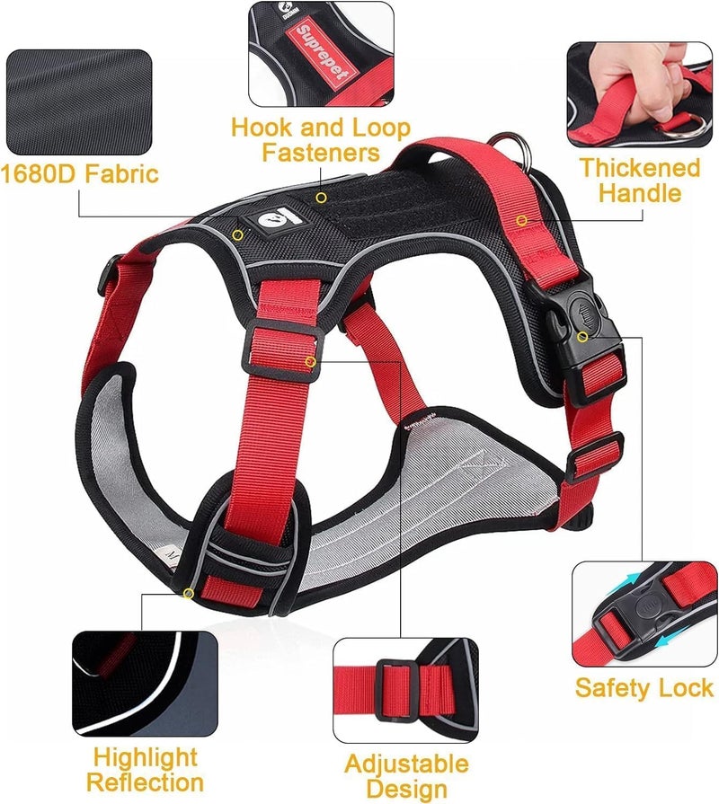 TDOO Dog Harness, Anti-Pull, Adjustable, No Pull, Padded Handle (Black, XL) - Image 2
