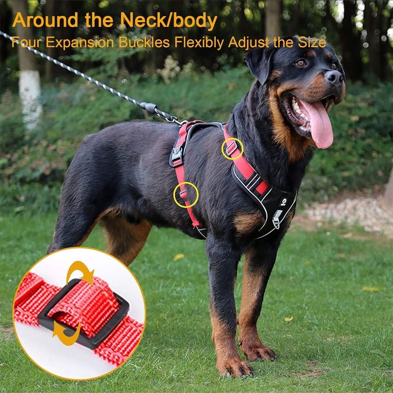 TDOO Dog Harness, Anti-Pull, Adjustable, No Pull, Padded Handle (Black, XL) - Image 5
